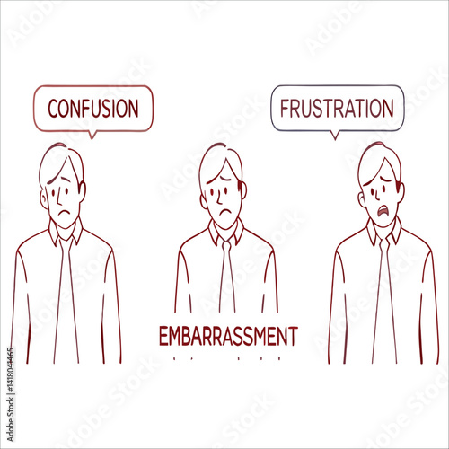 Sad and Nervous Man with Problem style vector design illustrations