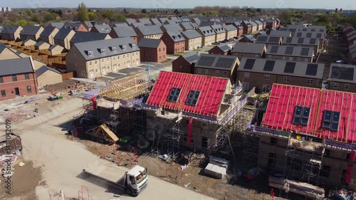 Wallpaper Mural Drone. Building affordable middle class new housing estate UK. Torontodigital.ca