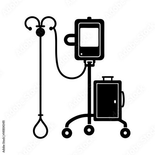Dialysis Machine silhouette vector