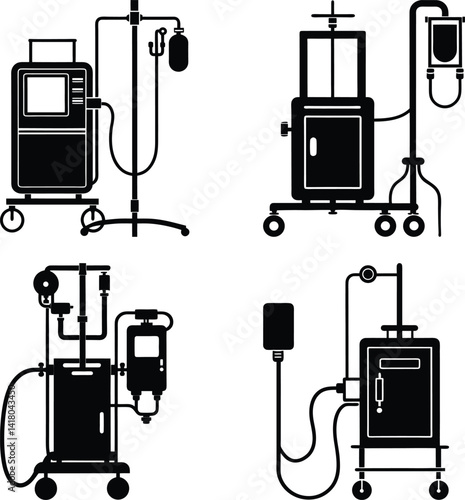 Dialysis Machine silhouette vector