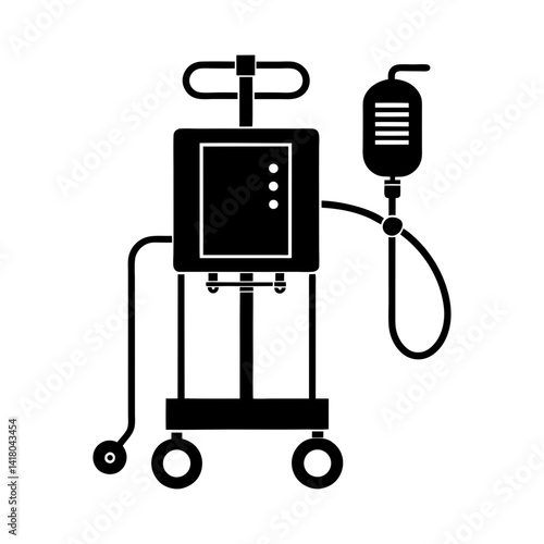 Dialysis Machine silhouette vector