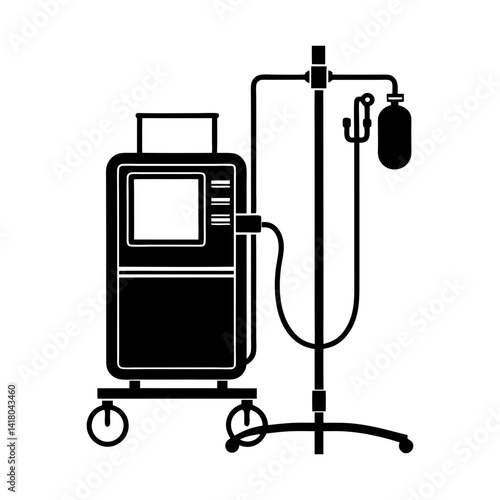Dialysis Machine silhouette vector