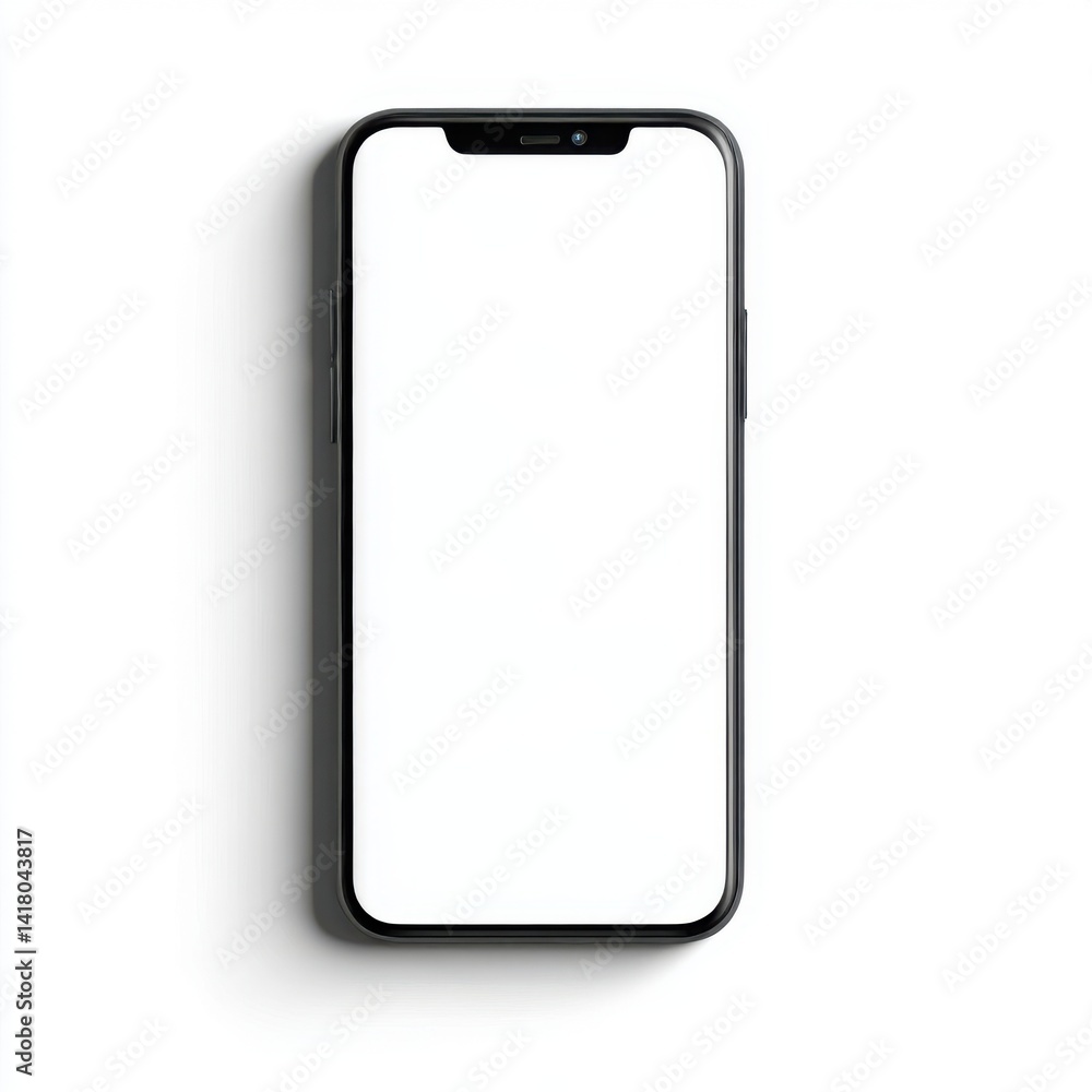 Phone with blank screen isolated on white background Phone with blank screen isolated on white background