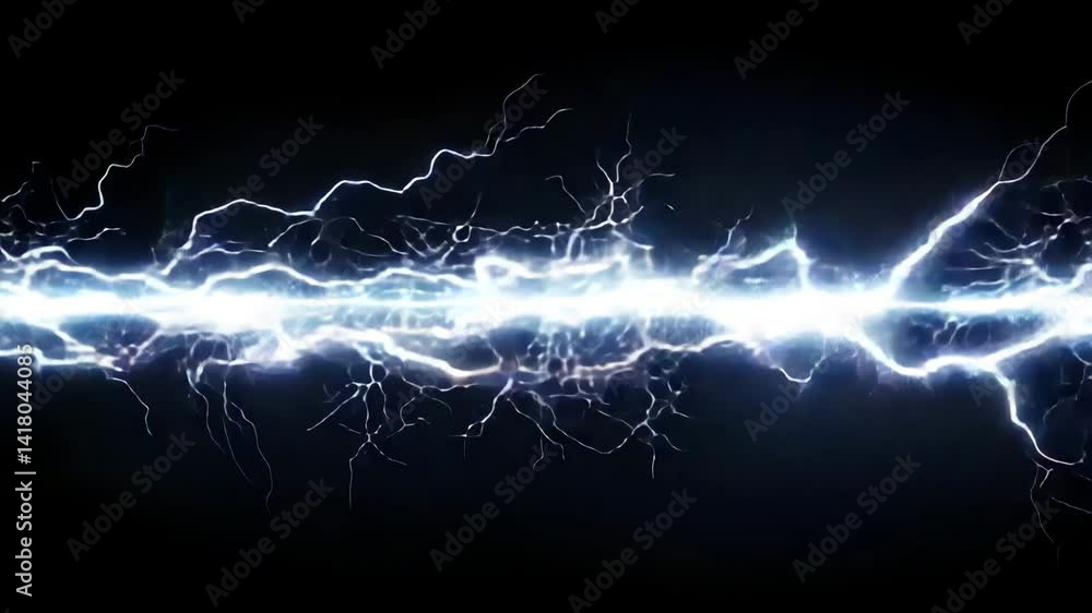 Dynamic Electric Lightning Bolt Against Dark Background Dynamic Electric Lightning Bolt Against Dark Background