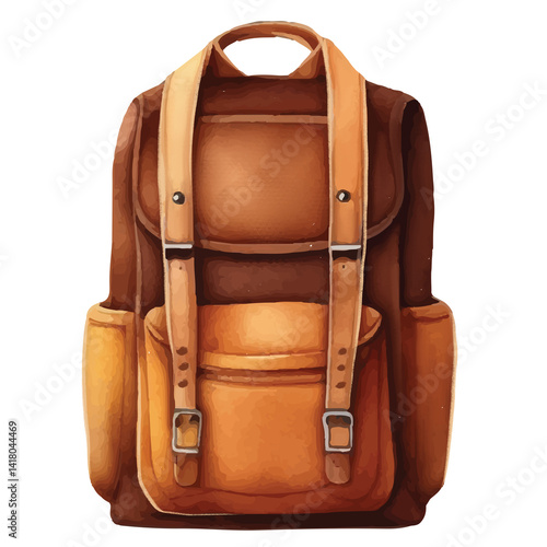 brown leather backpack