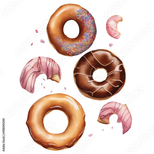 chocolate donut isolated on white