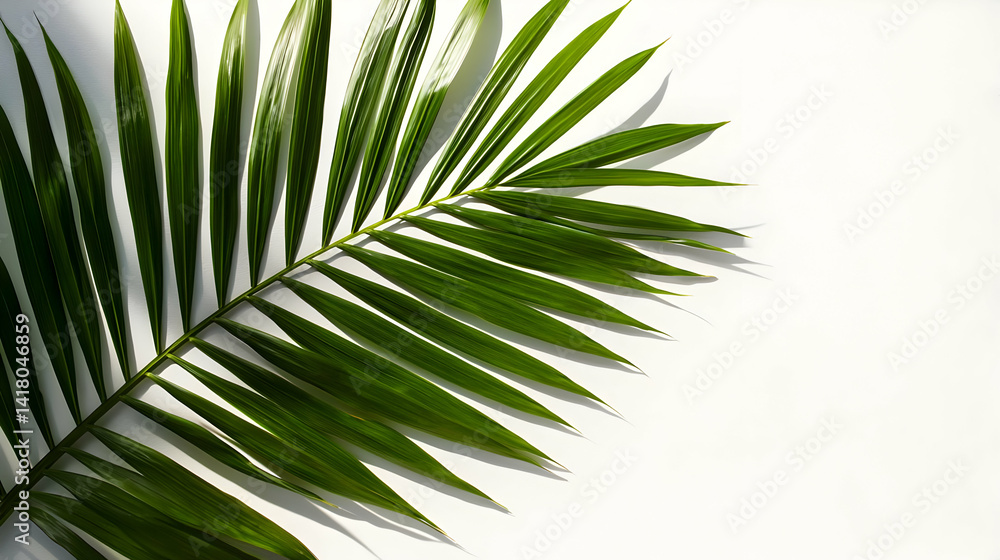 Obraz premium Detailed Palm Leaf On White Background