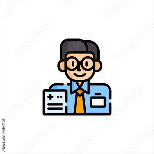 set of funny cartoon manager