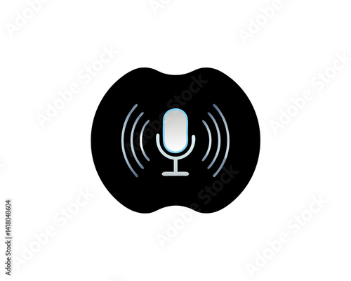 creative details Speech recognition mic icon Vector Illustration