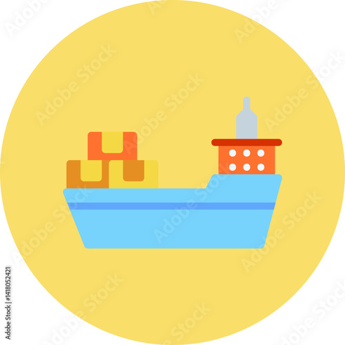 Cargo Ship II single vector illustration icon