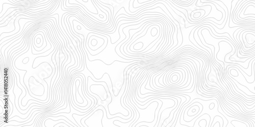 White wave paper curved reliefs abstract background. Lines Topographic contour lines map seamless pattern. Landscape geo topographic map background.
