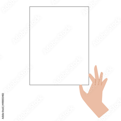  hands holding to empty paper pieces