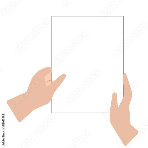  hands holding to empty paper pieces