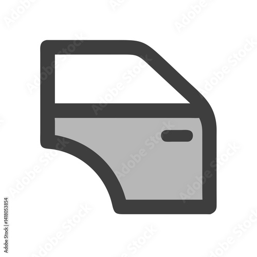 Car Door Icon Representing Vehicle Body Part and Entry System