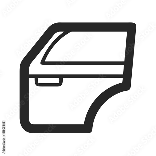 Car Door Icon Representing Vehicle Body Part and Entry System