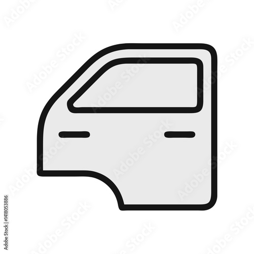 Car Door Icon Representing Vehicle Body Part and Entry System