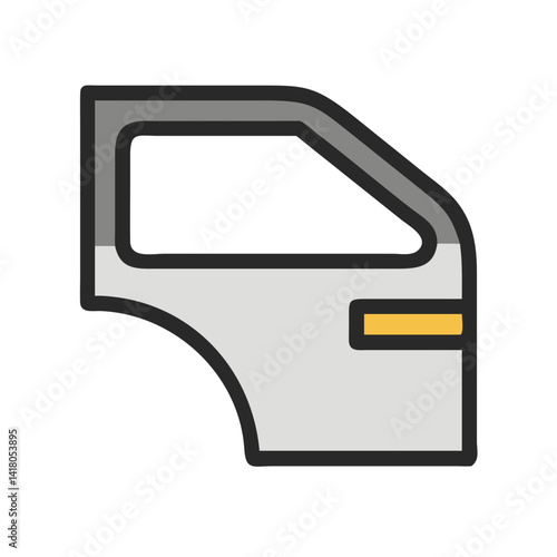 Car Door Icon Representing Vehicle Body Part and Entry System