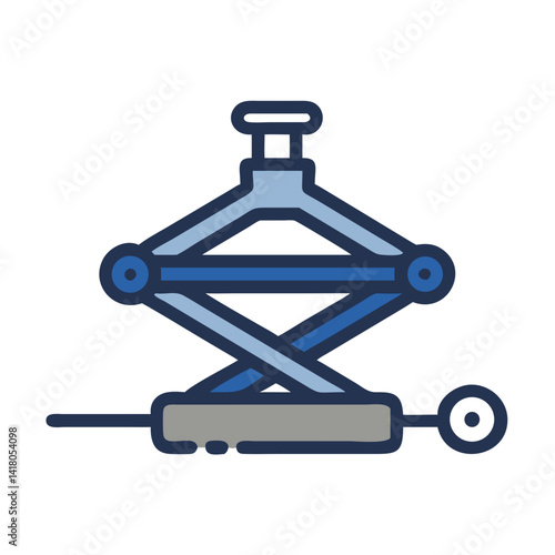 Car Jack Icon Representing Tire Changing Tool and Vehicle Lift