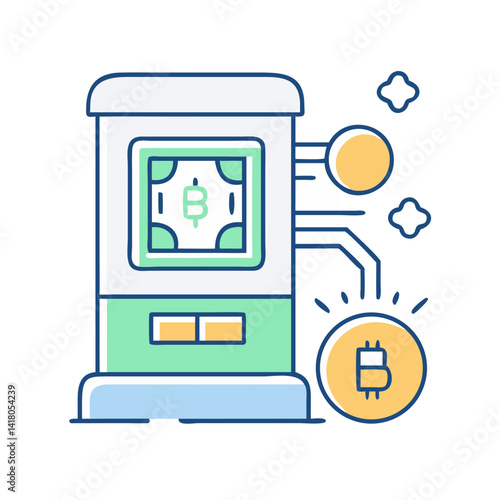 Digital cryptocurrency ATM interface.