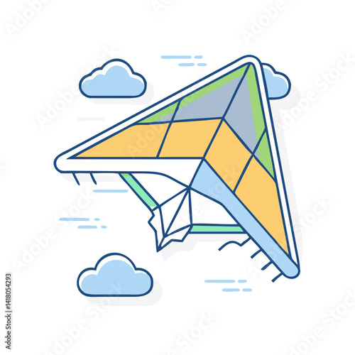 Hang glider flying in the sky