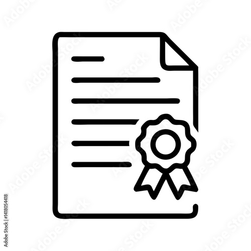 Certified Document Icon Representing Official Certification and Validation