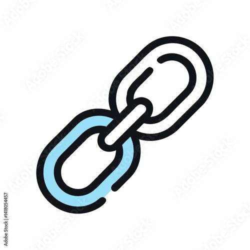 Chain Link Icon Representing Mechanical Connection and Structural Support