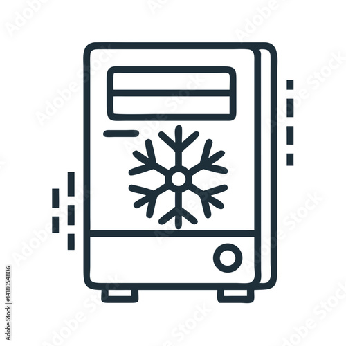 Computer Case with Snowflake Icon Representing Cooling and Thermal Management