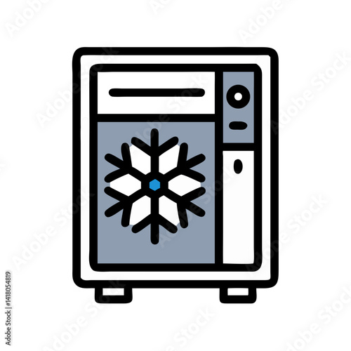 Computer Case with Snowflake Icon Representing Cooling and Thermal Management