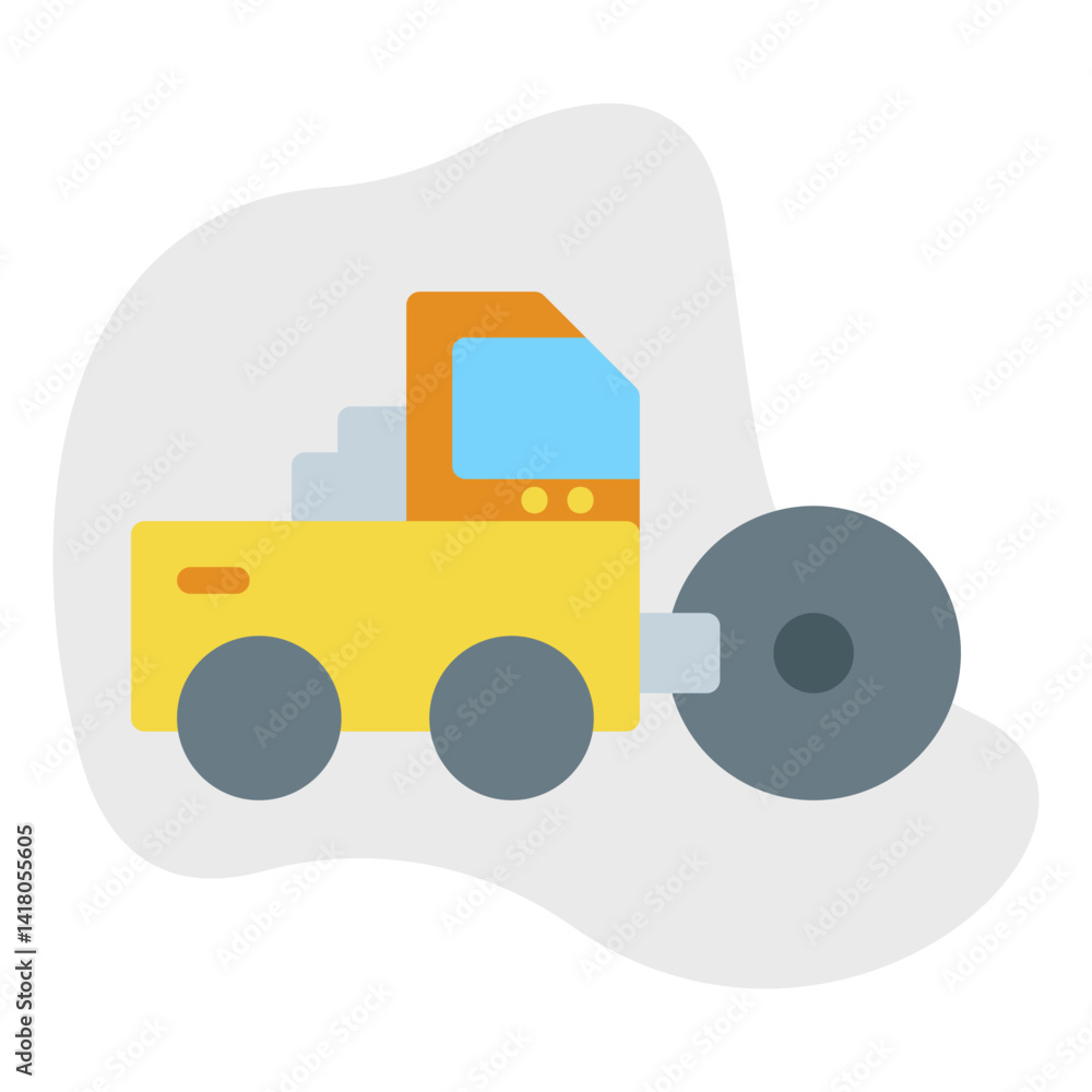 Bulldozer single vector illustration icon Bulldozer single vector illustration icon