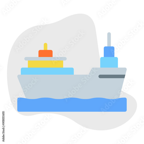 Cargo Ship I single vector illustration icon
