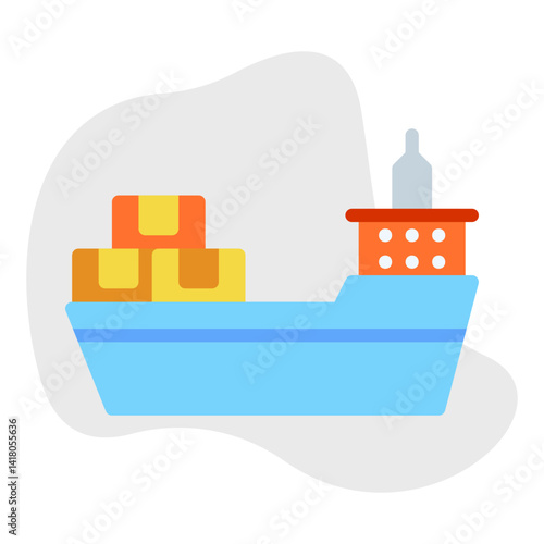 Cargo Ship II single vector illustration icon