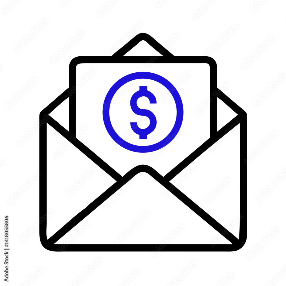 Donation Envelope with Dollar Symbol Icon Representing Financial Contribution and Charity Donation Envelope with Dollar Symbol Icon Representing Financial Contribution and Charity