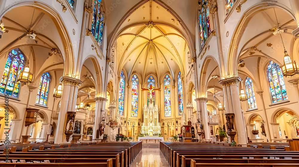 Fototapeta premium Grand Interior Of A Catholic Church