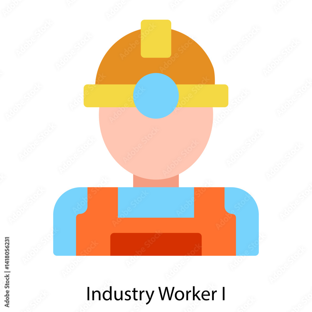 Industry Worker I single vector illustration icon Industry Worker I single vector illustration icon