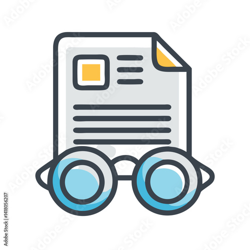Eyeglasses Icon Representing Editorial Review and Text Analysis