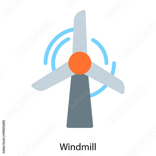 Windmill single vector icon illustration