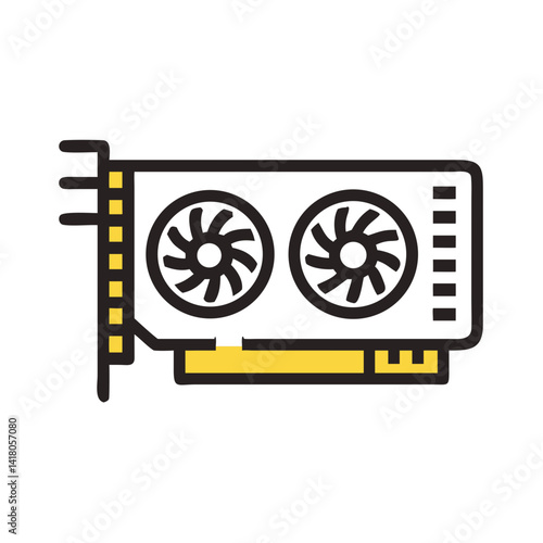 GPU Card Icon Representing Graphics Processing and High-Performance Visual Computing