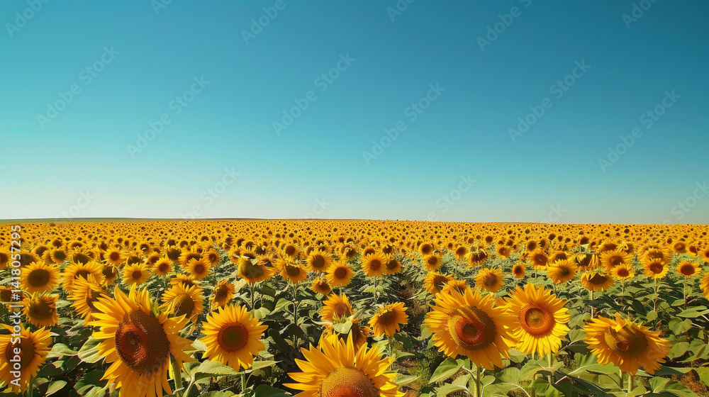 Fototapeta premium Sunny Day Over Sunflower Field