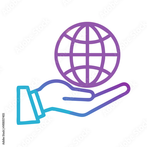 Hand Holding Globe Icon Representing Global Charity and Worldwide Humanitarian Support