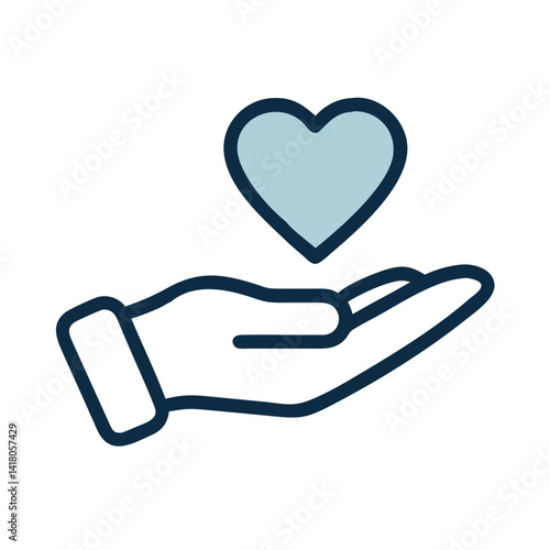 Hand Holding Heart Icon Representing Care and Kindness in Compassionate Support