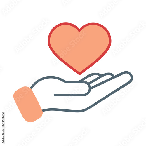Hand Holding Heart Icon Representing Care and Kindness in Compassionate Support