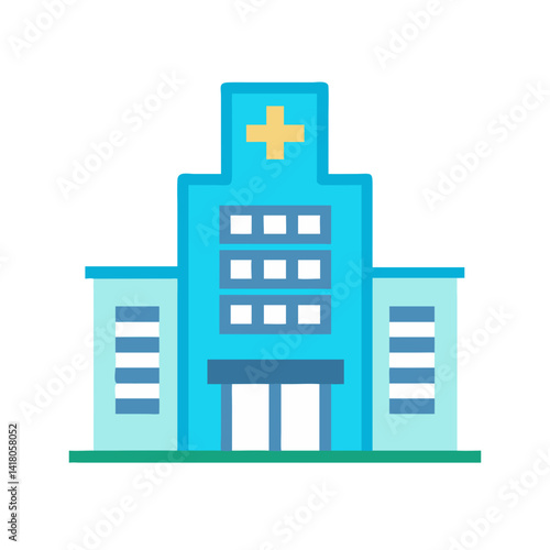 Hospital Building Icon Representing Medical Charity and Healthcare Support Services