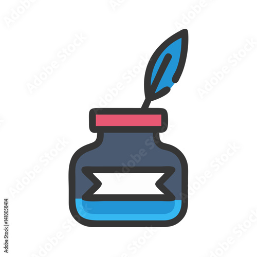 Ink Bottle Icon Representing Traditional Writing and Calligraphy Tool