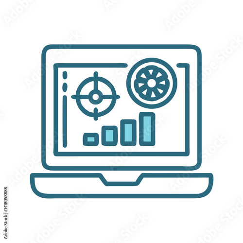 
Laptop with GPU Stats Icon Representing Hardware Monitoring and Graphics Performance Analysis