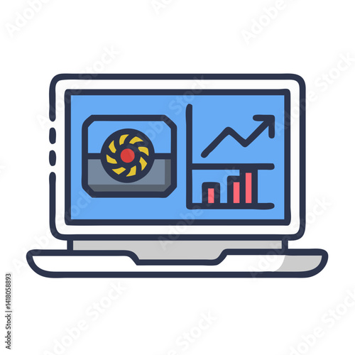 
Laptop with GPU Stats Icon Representing Hardware Monitoring and Graphics Performance Analysis