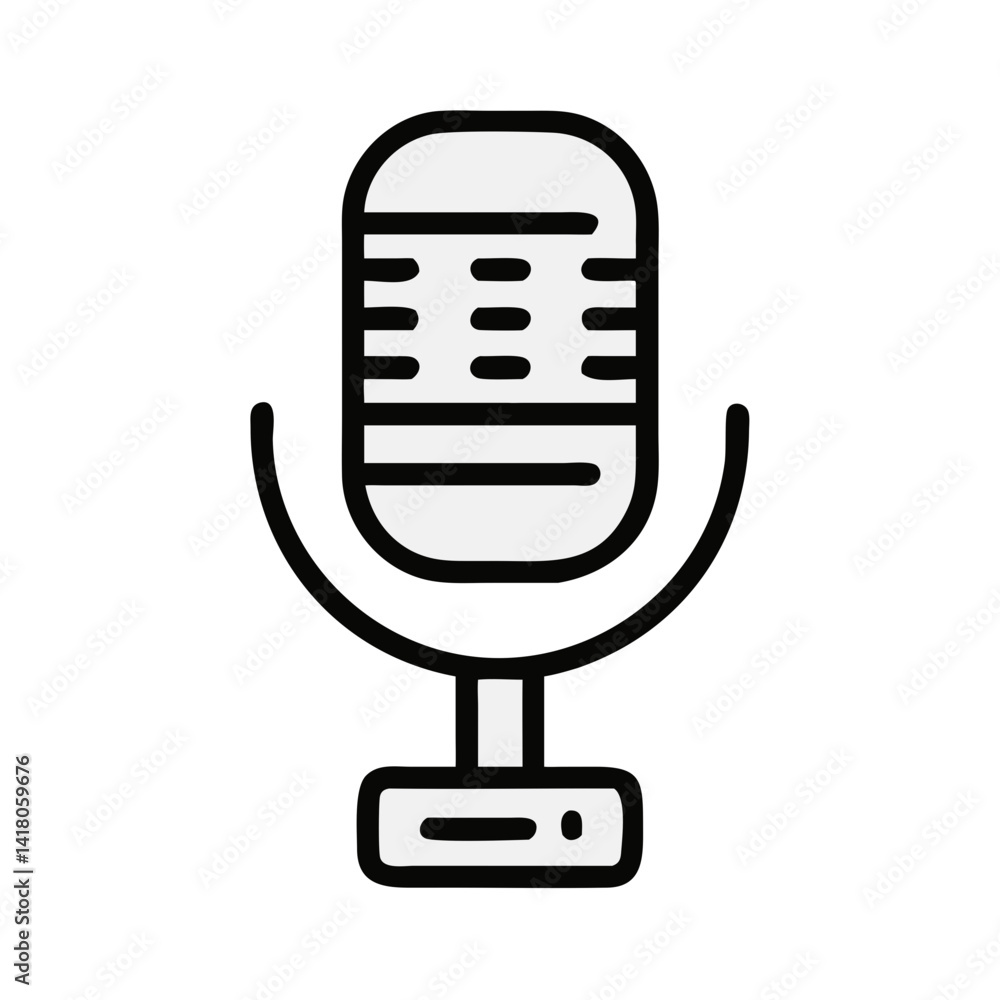 Microphone Icon Representing Audio Input Device and Voice Recording Tool Microphone Icon Representing Audio Input Device and Voice Recording Tool