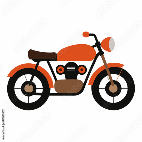Retro vintage scooter vector illustration, an old cycle transport with wheels