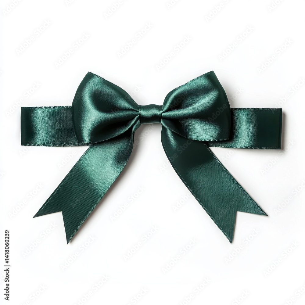Green Ribbon Bow Isolated on White Green Ribbon Bow Isolated on White