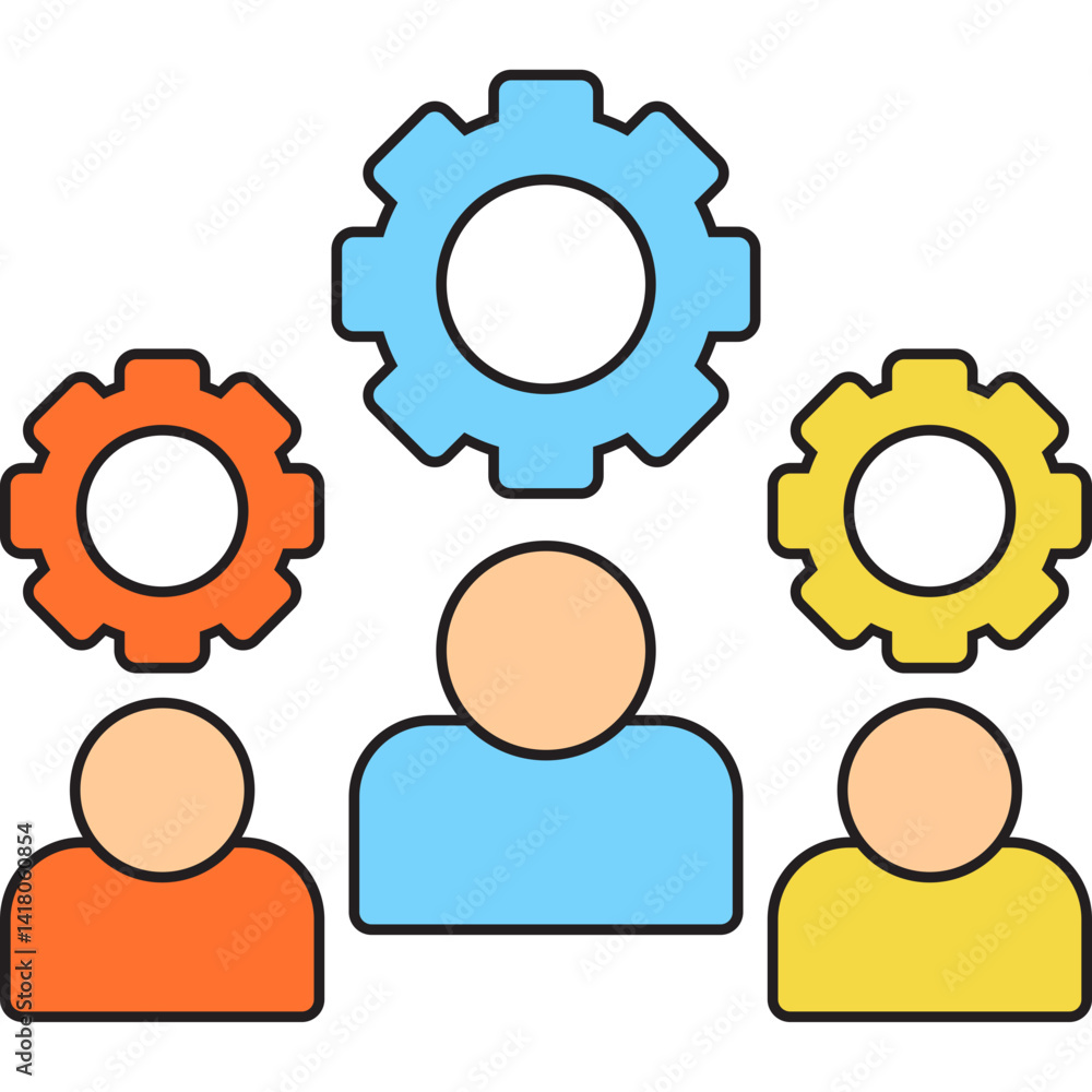 Multiple Cogwheels single vector illustration icon Multiple Cogwheels single vector illustration icon