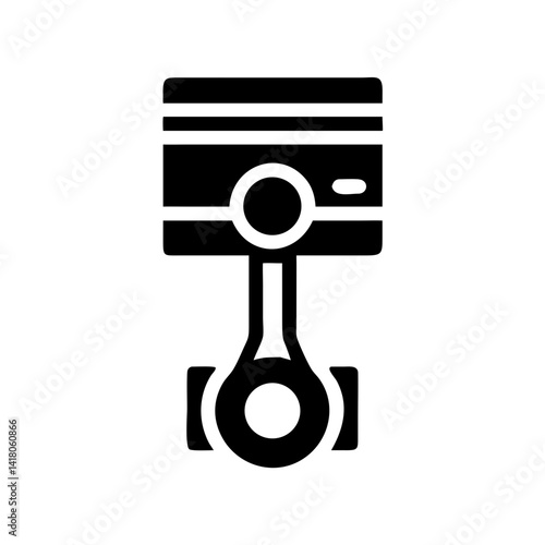 Piston Icon Representing Engine Component and Internal Combustion Mechanism